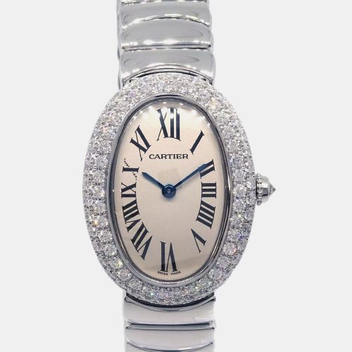 K Gold Diamond Baignoire Quartz Women's Wristwatch 23 mm - Cartier - Modalova