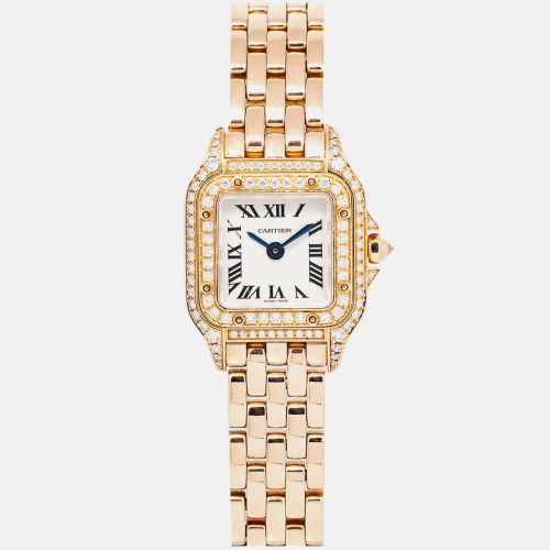 Mini Panthere WJPN0020 Quartz White18K Yellow Gold Women's Wristwatch 22 mm - Cartier - Modalova