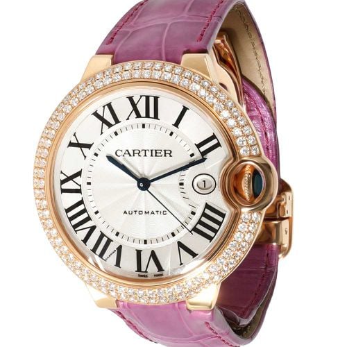 Cartier Silver Diamonds 18K Rose Gold Ballon Bleu WE900851 Women's Wristwatch 42 MM - Cartier - Modalova