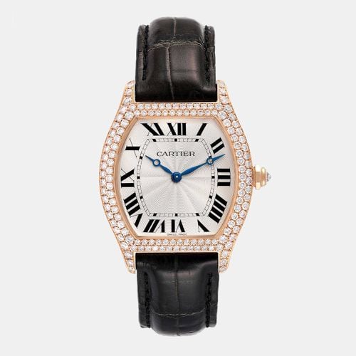 Cartier Silver 18k Rose Gold Tortue WA503751 Manual Winding Women's Wristwatch 28 mm - Cartier - Modalova