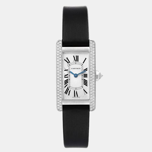 Cartier Silver 18k White Gold Tank Americaine WB701851 Quartz Women's Wristwatch 19 mm - Cartier - Modalova