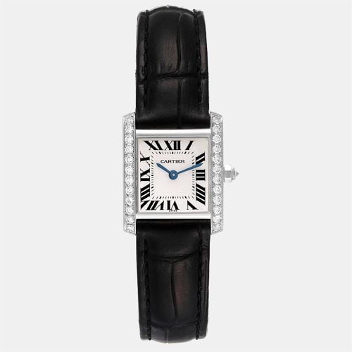 Cartier Silver 18k White Gold Tank Francaise WE100251 Quartz Women's Wristwatch 20 mm - Cartier - Modalova