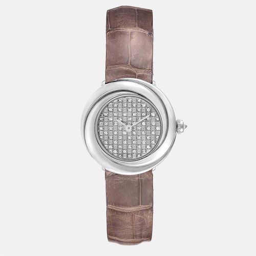 Cartier Grey Diamonds 18k White Gold Trinity WG201156 Women's Wristwatch 27 mm - Cartier - Modalova