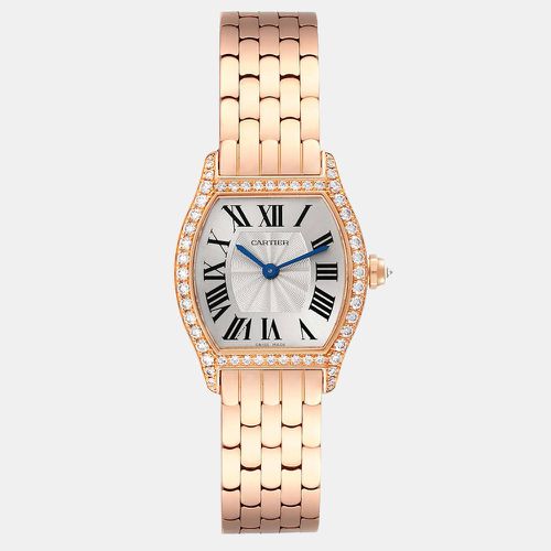 Cartier Silver Diamond 18k Rose Gold Tortue WA501010 Manual Winding Women's Wristwatch 24 mm - Cartier - Modalova