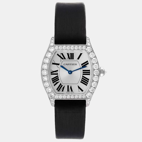 Cartier Silver 18K White Gold Tortue WA507231 Manual Winding Women's Wristwatch 28 mm - Cartier - Modalova