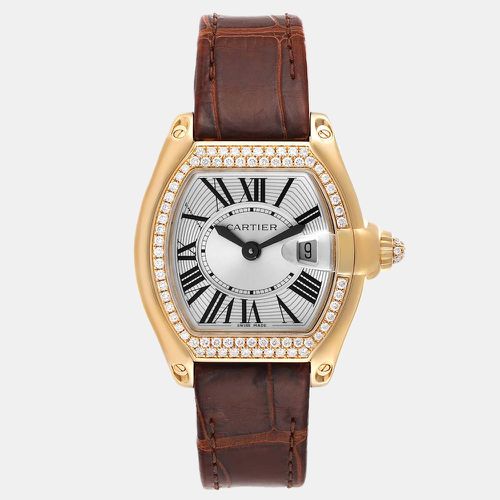 Cartier Silver Diamond 18k Yellow Gold Roadster WE500160 Quartz Women's Wristwatch 37 mm - Cartier - Modalova