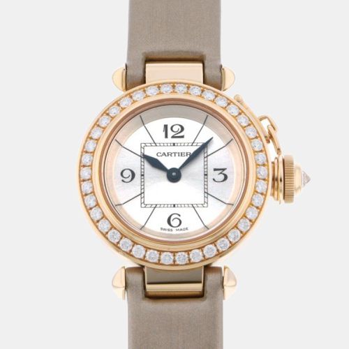 Cartier Silver Diamond 18k Rose Gold Miss Pasha WJ124026 Quartz Women's Wristwatch 27 mm - Cartier - Modalova