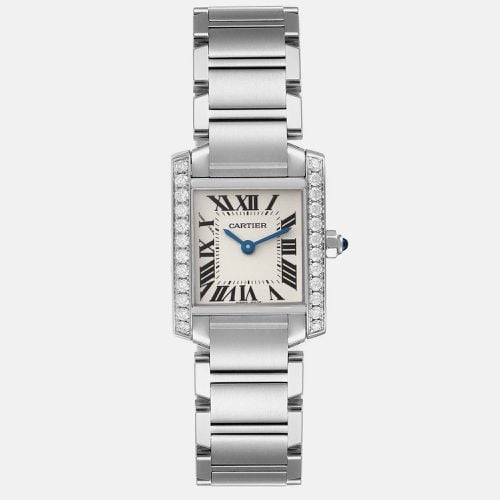 Cartier Tank Francaise Small Steel Diamond Bezel Ladies Watch W4TA0008 20 mm x 25 mm - Cartier - Modalova