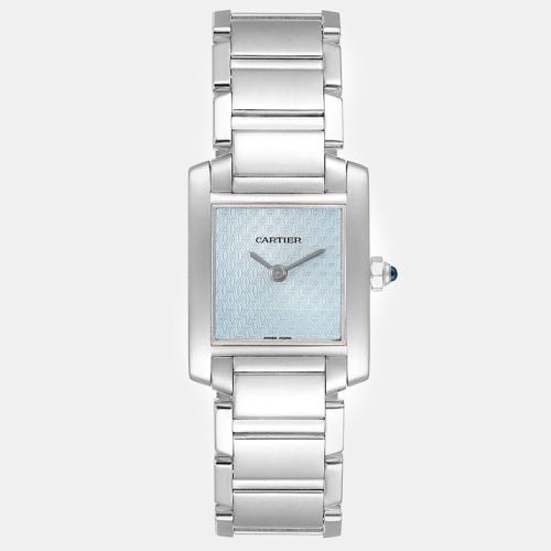 Cartier Tank Francaise Blue Dial White Gold Quartz Ladies Watch 20 mm - Cartier - Modalova