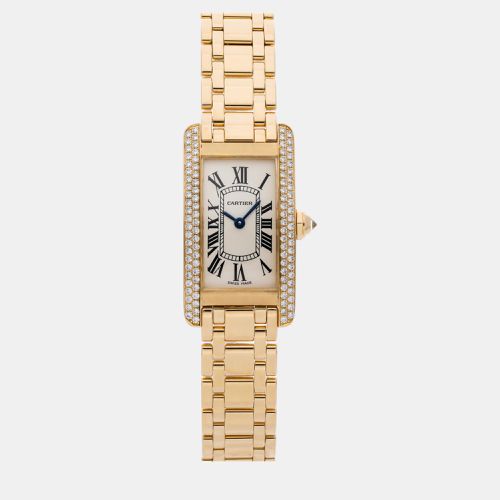 K Yellow Gold Tank Americaine Quartz Women's Wristwatch 19 mm - Cartier - Modalova