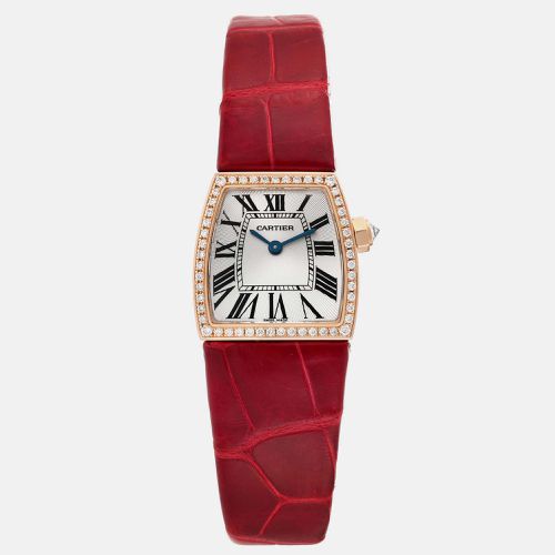 La Dona Rose Gold Diamond Red Strap Ladies Watch 22 mm - Cartier - Modalova