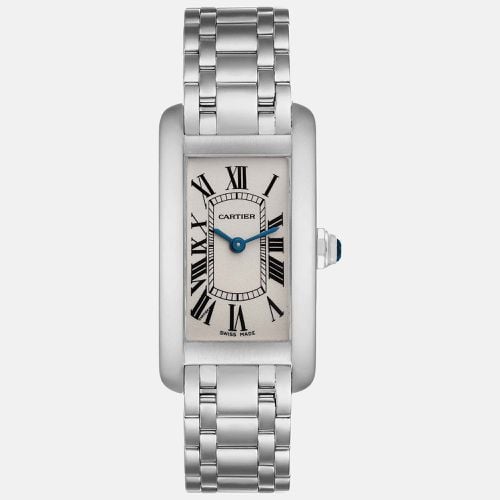 Cartier Tank Americaine Silver Dial White Gold Ladies Watch 19 mm - Cartier - Modalova