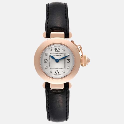 Cartier Pasha Rose Gold Silver Diamond Dial Ladies Watch 27 mm - Cartier - Modalova