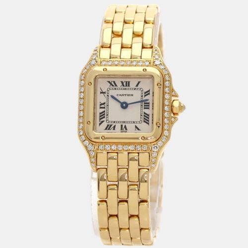 Cartier Ivory 18k Yellow Gold Panthere Quartz Women's Wristwatch 22 mm - Cartier - Modalova