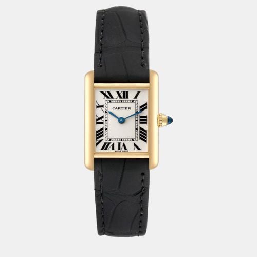 Cartier Tank Louis Small Yellow Gold Black Strap Ladies Watch 22 mm - Cartier - Modalova