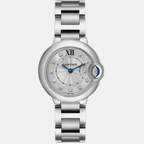 Cartier Ballon Bleu Silver Diamond Dial Steel Ladies Watch WE902073 29 mm - Cartier - Modalova