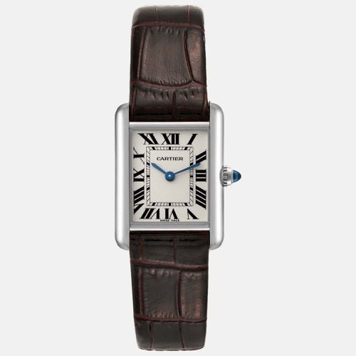 Cartier Tank Louis White Gold Brown Strap Ladies Watch W1541056 22 mm x 29 mm - Cartier - Modalova