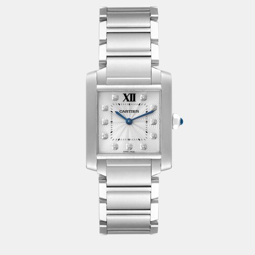 Cartier Tank Francaise Midsize Diamond Steel Ladies Watch WE110007 25 x 30 mm - Cartier - Modalova