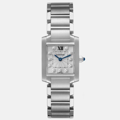 Cartier Tank Francaise Small Steel Diamond Dial Ladies Watch WE110006 20 x 25 mm - Cartier - Modalova