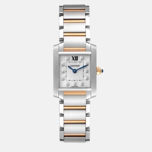 Cartier Tank Francaise Steel Rose Gold Diamond Ladies Watch WE110004 - Cartier - Modalova