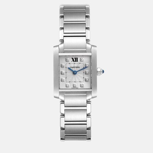 Cartier Tank Francaise Small Steel Diamond Dial Ladies Watch WE110006 20 x 25 mm - Cartier - Modalova