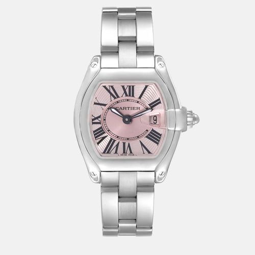 Cartier Roadster Small Pink Dial Steel Ladies Watch W62017V3 36 mm x 30 mm - Cartier - Modalova