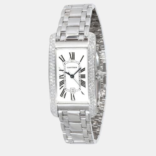 Cartier Silver 18k White Gold Tank Americaine WB7026L1 Automatic Women's Wristwatch 22 mm - Cartier - Modalova