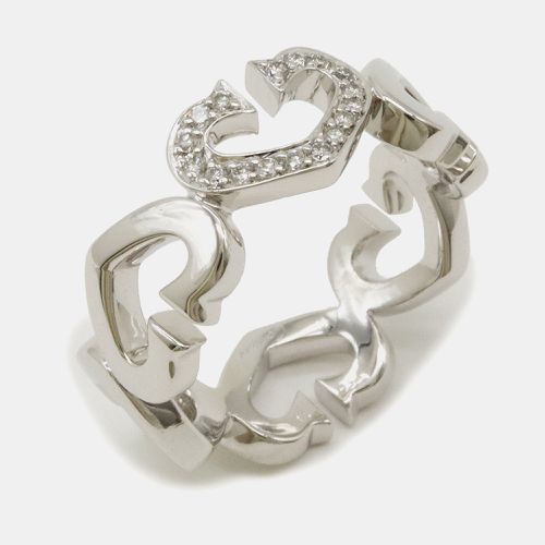 Cartier 18K White Gold 0.10 Ct Diamonds C Heart Ring EU 51 - Cartier - Modalova