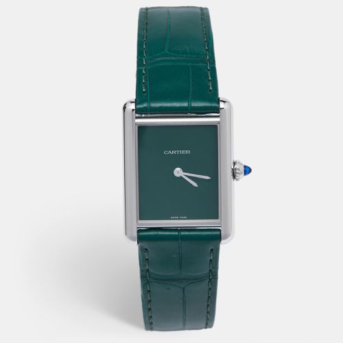 Cartier Green Stainless Steel Alligator Leather Tank Must WSTA0056 Women's Wristwatch 25.50 mm - Cartier - Modalova