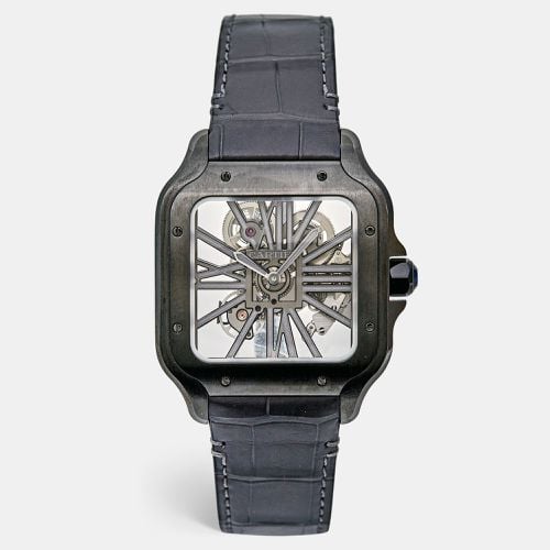 Cartier Santos de Cartier Black Steel Watch Large Model WHSA0009 Men's Watch 39.7 MM - Cartier - Modalova