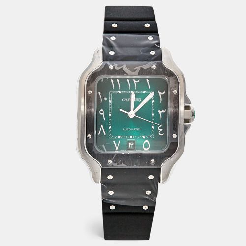 Cartier Santos de Cartier Steel Large Model Automatic Green Arabic Dial Wssa0055 Men's Watch 39.8 MM - Cartier - Modalova