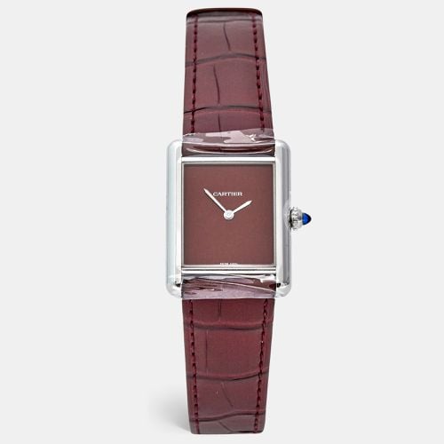 Cartier Tank Must Stainless Steel Quartz Large Model Claret Dial WSTA0054 Men's Watch 33.7 MM X 25.5 MM - Cartier - Modalova