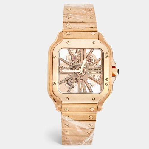 Cartier Santos de Cartier 18K Rose Gold Skeleton Watch Large Model WHSA0016 Men's Watch 39.7 MM - Cartier - Modalova