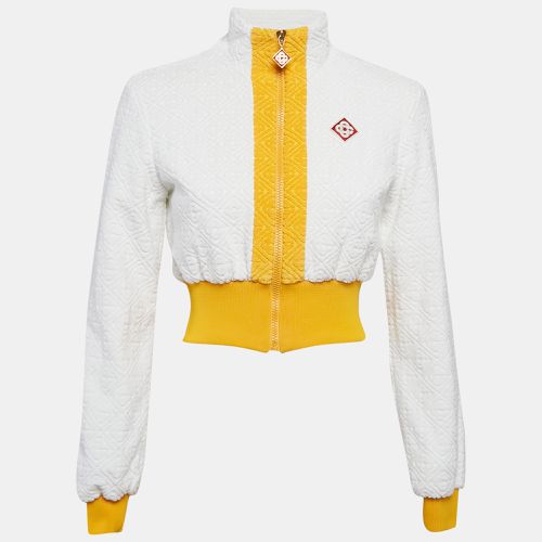 Casablanca White Logo Embossed Terry Crop Track Jacket S - Casablanca - Modalova