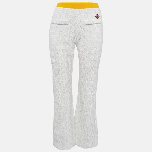 Casablanca White Monogram Embossed Terry Track Pants S - Casablanca - Modalova