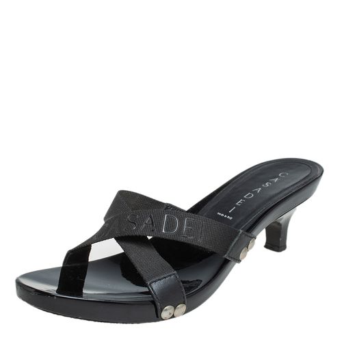 Casadei Black Fabric Studded Slide Sandals Size 38 - Casadei - Modalova