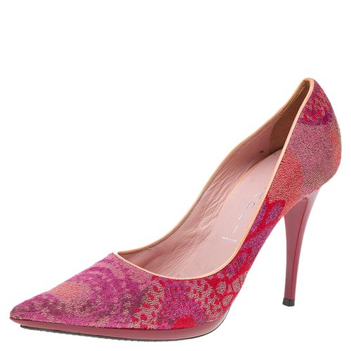 Casadei Multicolor Fabric And Leather Pointed Toe Pumps Size 36 - Casadei - Modalova