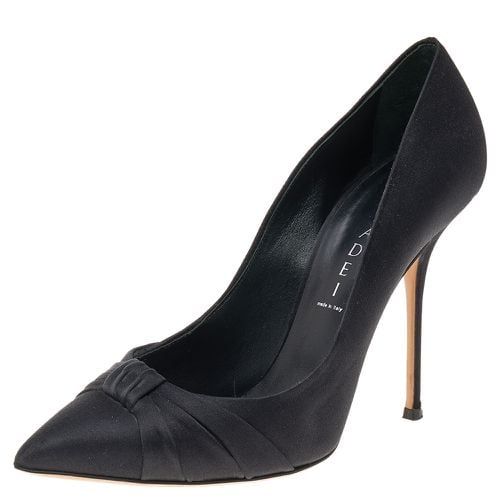 Casadei Black Satin Pointed Toe Pumps Size 39 - Casadei - Modalova