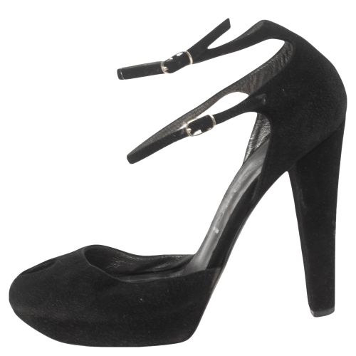 Suede Peep-Toe Ankle Strap Platform Sandals Size 35 - Casadei - Modalova