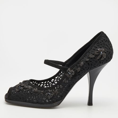 Crochette Nylon and Suede Peep Toe Pumps Size 39 - Casadei - Modalova