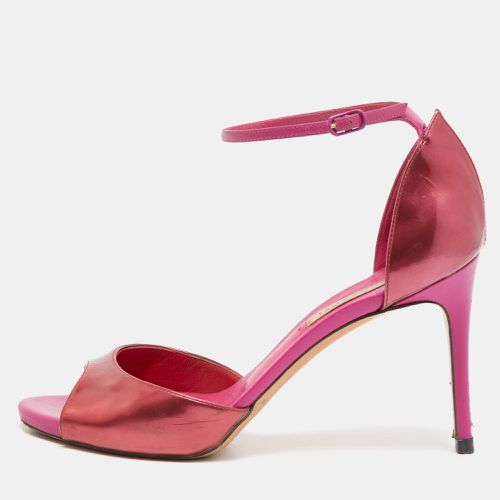 Casadei Pink Leather Candylux Ankle Strap Sandals Size 38 - Casadei - Modalova