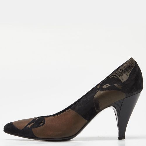 Casadei Black/Brown Printed Nubuck Leather Pointed Toe Pumps Size 39 - Casadei - Modalova