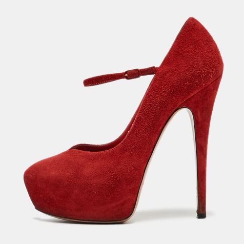 Casadei Red Suede Mary Jane Platform Pumps Size 36 - Casadei - Modalova