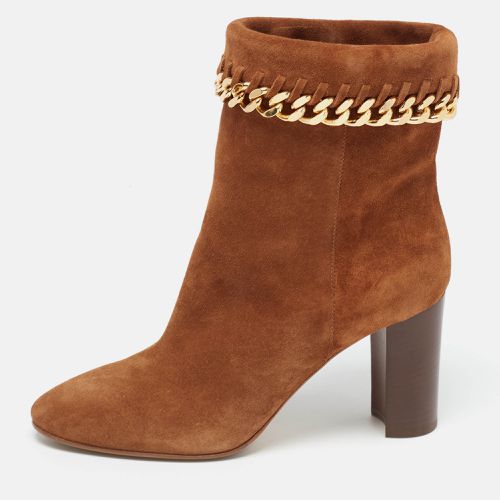 Casadei Brown Suede Chain Detail Ankle Boots Size 37 - Casadei - Modalova