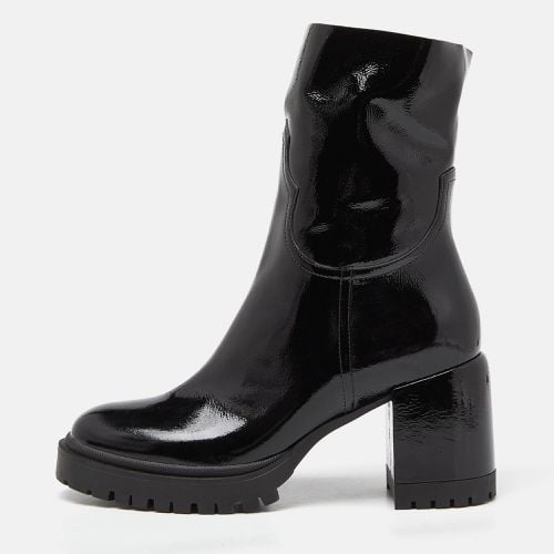 Casadei Black Patent Leather Block Heel Ankle Boots Size 40 - Casadei - Modalova