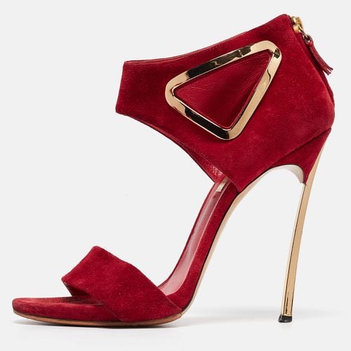 Casadei Red Suede Ankle Strap Sandals Size 40 - Casadei - Modalova