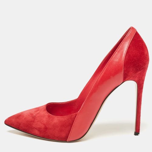 Casadei Red Leather and Suede Pointed Toe Pumps Size 38 - Casadei - Modalova