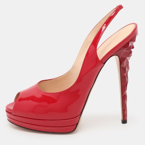 Casadei Red Patent Leather Slingback Platform Pumps Size 38 - Casadei - Modalova