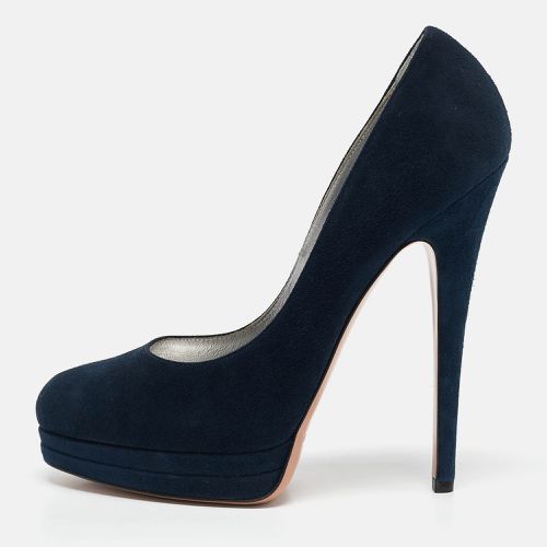 Casadei Navy Blue Suede Platform Pumps Size 38 - Casadei - Modalova