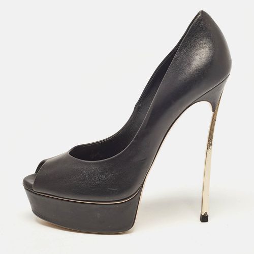 Casadei Black Patent Leather Peep Toe Pumps Size 39 - Casadei - Modalova